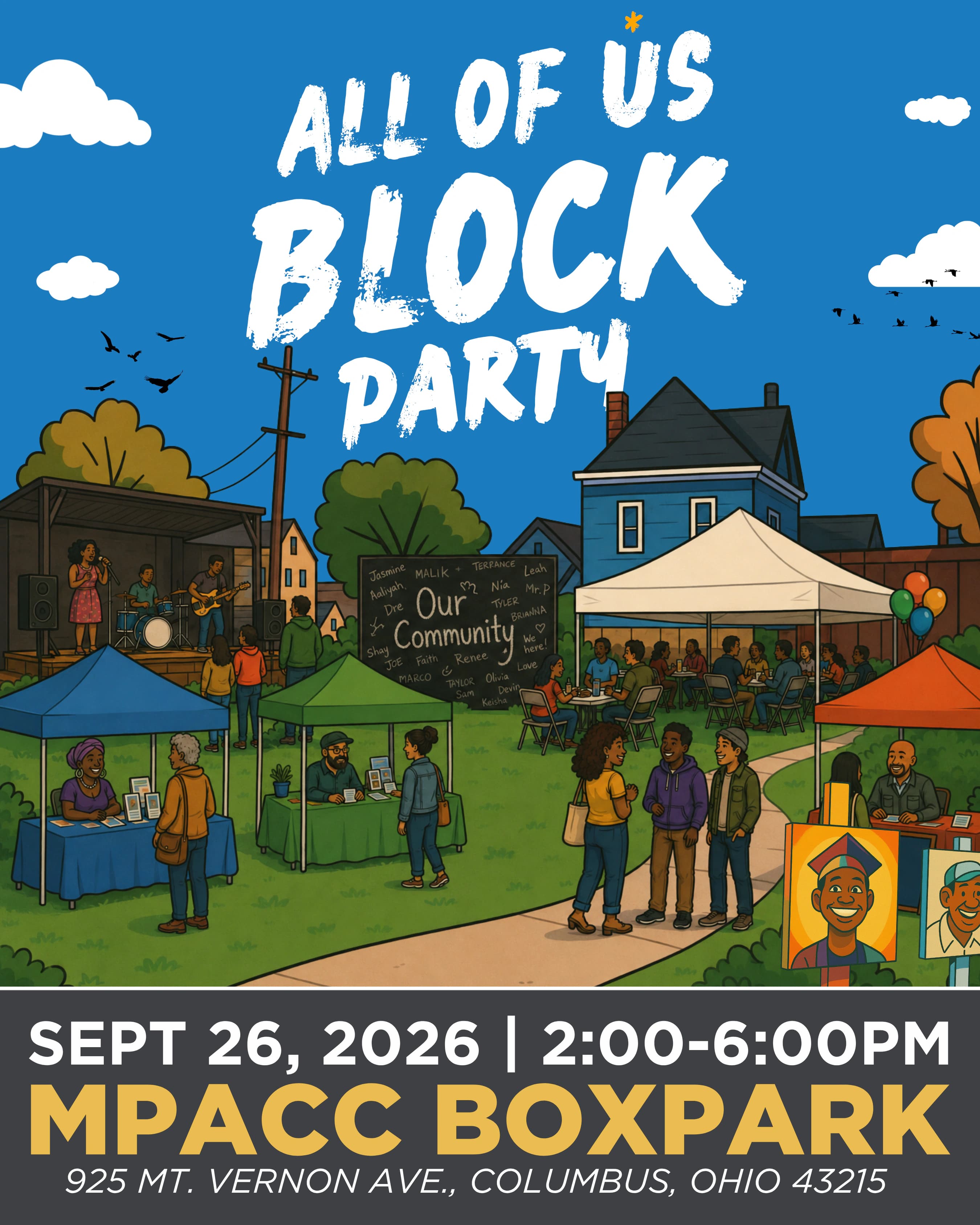 All of Us Block Party event flyer