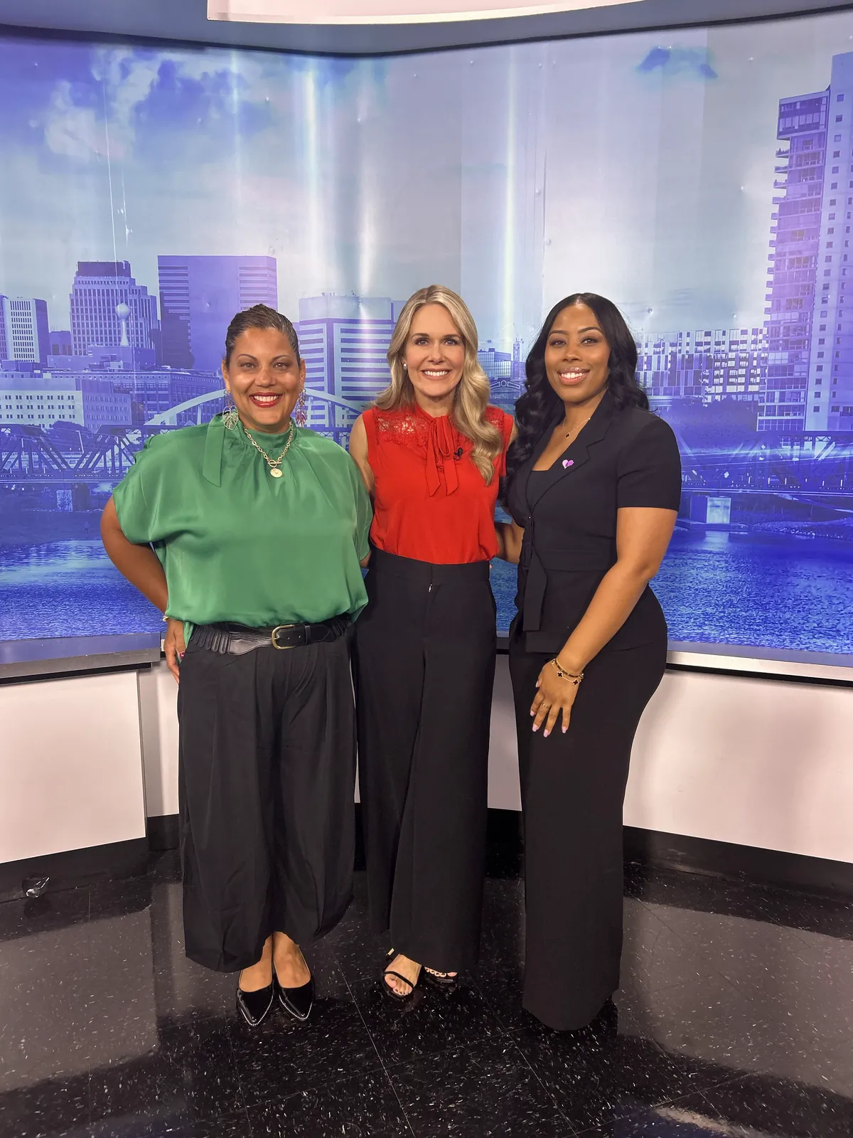 Natalie Donnally, a community partner, and the Columbus Living host in the NBC4 studio