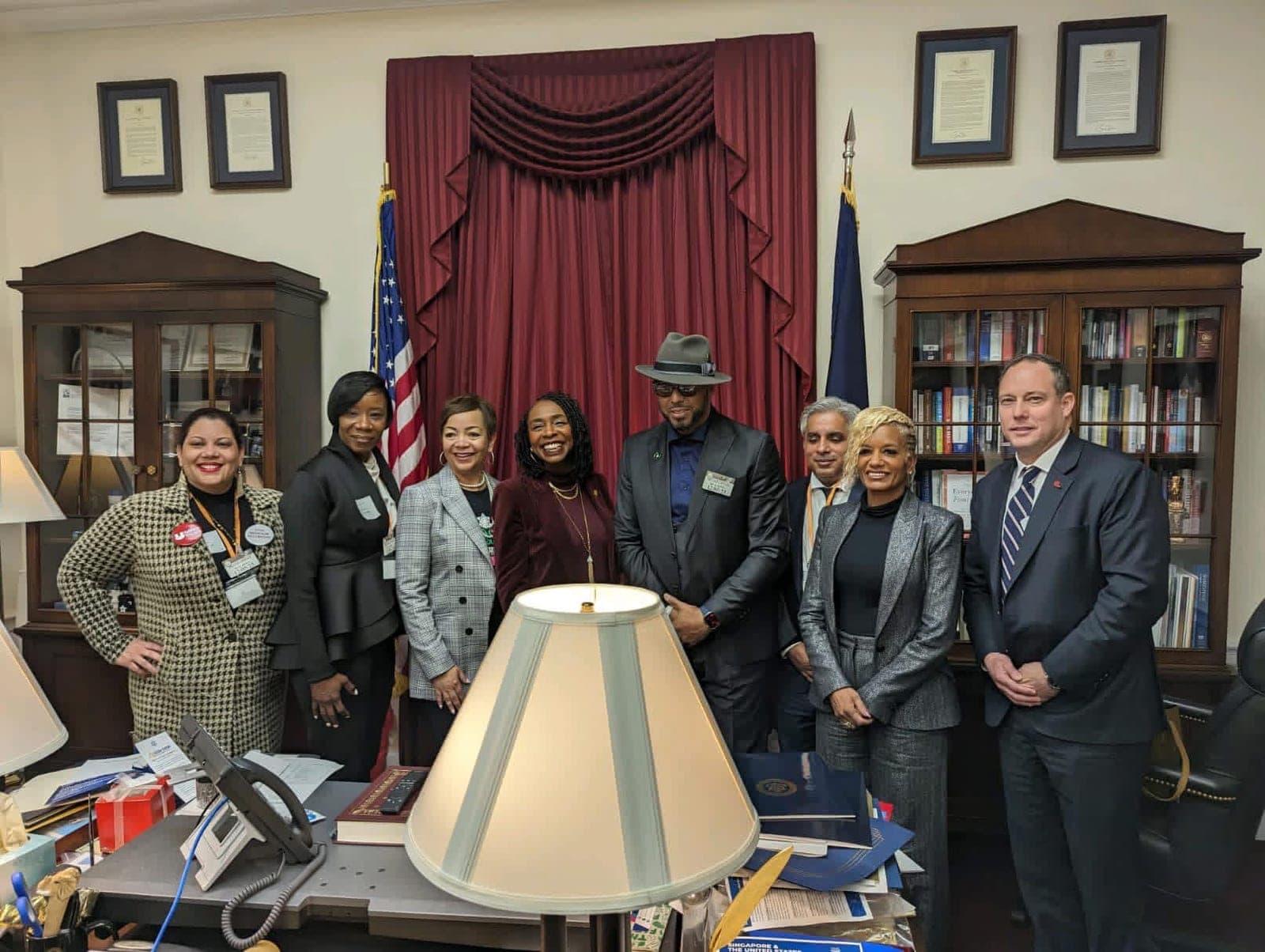 Health Equity in Transplantation Coalition members meeting in a representative office